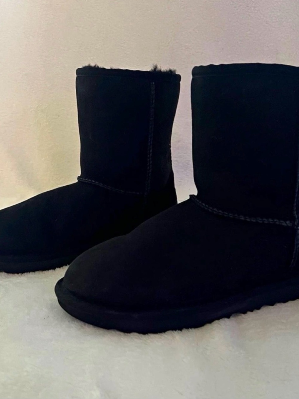 UGG Kids Classic Short Black Shearling Boots